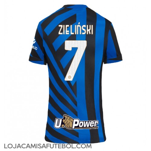 Camisa de Futebol Inter Milan Piotr Zielinski #7 Equipamento Principal Mulheres 2024-25 Manga Curta